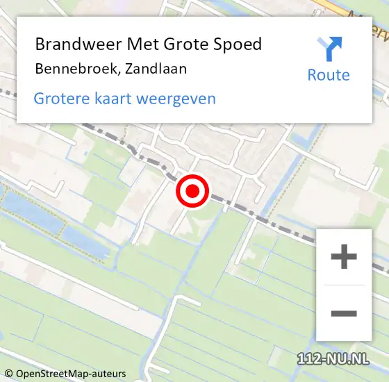 Locatie op kaart van de 112 melding: Brandweer Met Grote Spoed Naar Bennebroek, Zandlaan op 6 augustus 2019 15:34