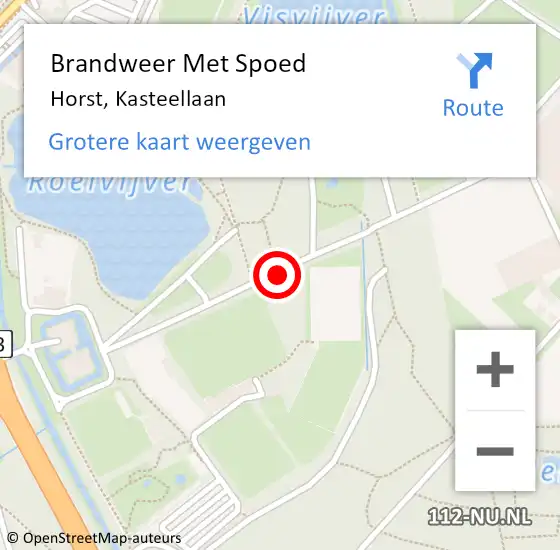 Locatie op kaart van de 112 melding: Brandweer Met Spoed Naar Horst, Kasteellaan op 6 augustus 2019 17:46