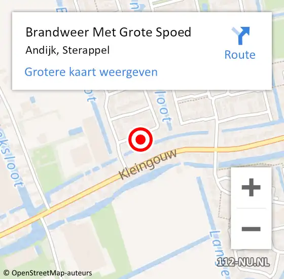 Locatie op kaart van de 112 melding: Brandweer Met Grote Spoed Naar Andijk, Sterappel op 9 april 2014 21:35