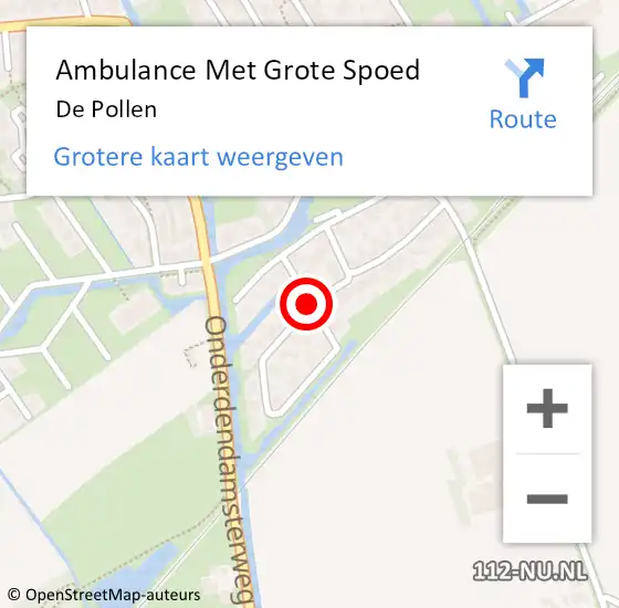 Locatie op kaart van de 112 melding: Ambulance Met Grote Spoed Naar De Pollen op 6 augustus 2019 20:07