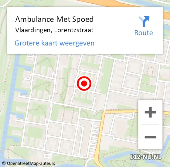 Locatie op kaart van de 112 melding: Ambulance Met Spoed Naar Vlaardingen, Lorentzstraat op 7 augustus 2019 02:51