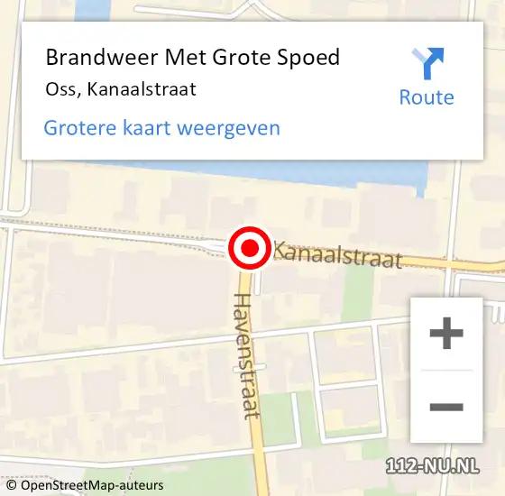 Locatie op kaart van de 112 melding: Brandweer Met Grote Spoed Naar Oss, Kanaalstraat op 7 augustus 2019 03:54