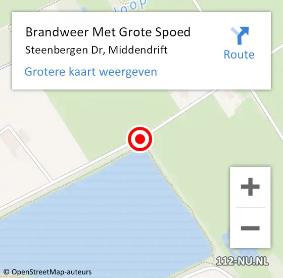 Locatie op kaart van de 112 melding: Brandweer Met Grote Spoed Naar Steenbergen Dr, Middendrift op 7 augustus 2019 05:02