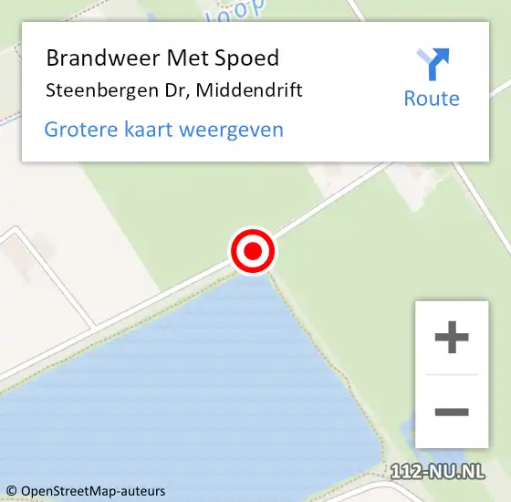 Locatie op kaart van de 112 melding: Brandweer Met Spoed Naar Steenbergen Dr, Middendrift op 7 augustus 2019 06:08