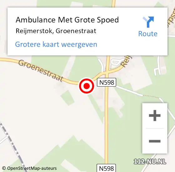 Locatie op kaart van de 112 melding: Ambulance Met Grote Spoed Naar Reijmerstok, Groenestraat op 9 april 2014 22:53