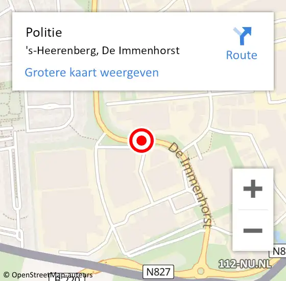 Locatie op kaart van de 112 melding: Politie 's-Heerenberg, De Immenhorst op 7 augustus 2019 11:36