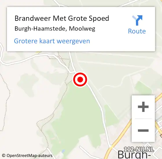Locatie op kaart van de 112 melding: Brandweer Met Grote Spoed Naar Burgh-Haamstede, Moolweg op 7 augustus 2019 12:45