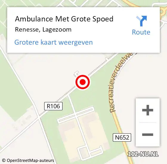 Locatie op kaart van de 112 melding: Ambulance Met Grote Spoed Naar Renesse, Lagezoom op 7 augustus 2019 13:02