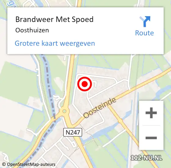 Locatie op kaart van de 112 melding: Brandweer Met Spoed Naar Oosthuizen op 7 augustus 2019 13:08