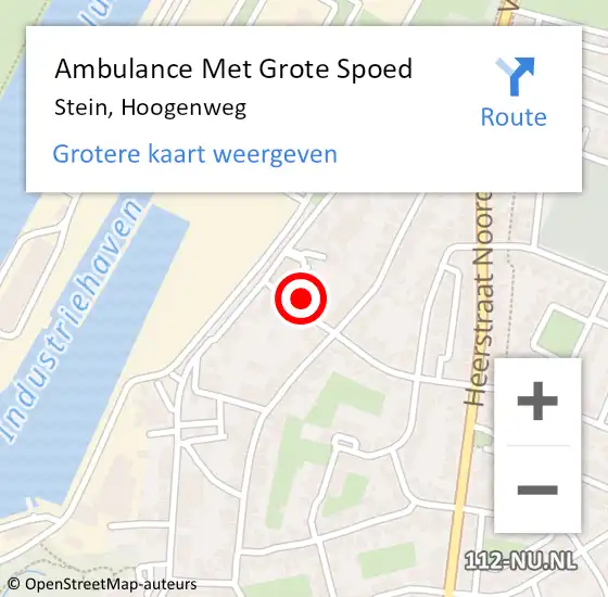 Locatie op kaart van de 112 melding: Ambulance Met Grote Spoed Naar Stein, Hoogenweg op 9 april 2014 23:24