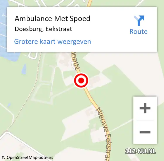 Locatie op kaart van de 112 melding: Ambulance Met Spoed Naar Doesburg, Eekstraat op 7 augustus 2019 13:42