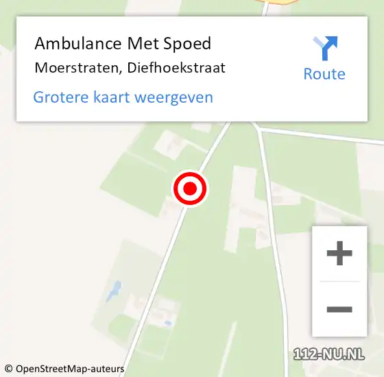 Locatie op kaart van de 112 melding: Ambulance Met Spoed Naar Moerstraten, Diefhoekstraat op 7 augustus 2019 14:25