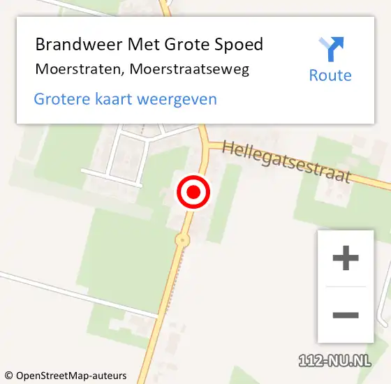 Locatie op kaart van de 112 melding: Brandweer Met Grote Spoed Naar Moerstraten, Moerstraatseweg op 7 augustus 2019 14:27