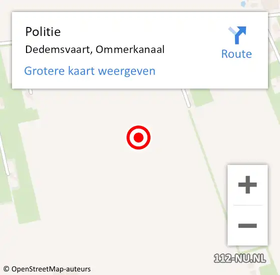 Locatie op kaart van de 112 melding: Politie Dedemsvaart, Ommerkanaal op 7 augustus 2019 14:59