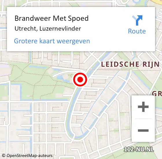 Locatie op kaart van de 112 melding: Brandweer Met Spoed Naar Utrecht, Luzernevlinder op 7 augustus 2019 17:54