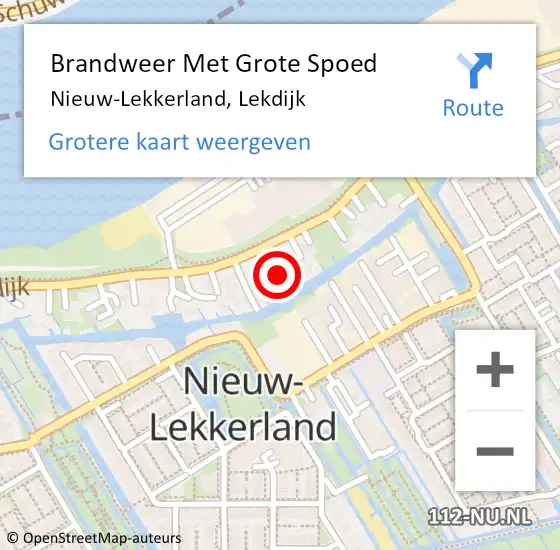 Locatie op kaart van de 112 melding: Brandweer Met Grote Spoed Naar Nieuw-Lekkerland, Lekdijk op 10 april 2014 00:31