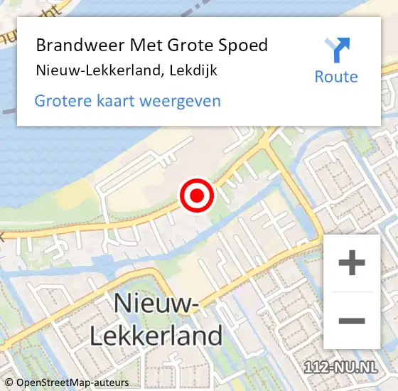 Locatie op kaart van de 112 melding: Brandweer Met Grote Spoed Naar Nieuw-Lekkerland, Lekdijk op 10 april 2014 00:32