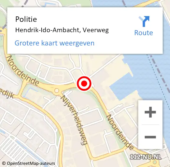 Locatie op kaart van de 112 melding: Politie Hendrik-Ido-Ambacht, Veerweg op 7 augustus 2019 20:02