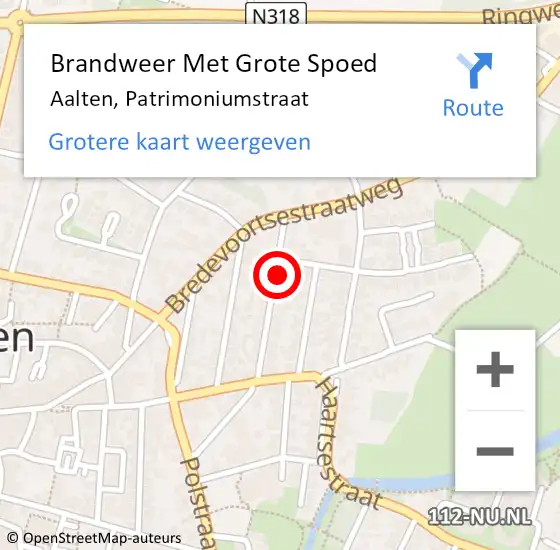 Locatie op kaart van de 112 melding: Brandweer Met Grote Spoed Naar Aalten, Patrimoniumstraat op 10 april 2014 01:05