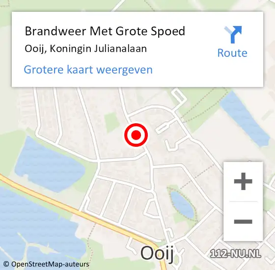 Locatie op kaart van de 112 melding: Brandweer Met Grote Spoed Naar Ooij, Koningin Julianalaan op 7 augustus 2019 22:35