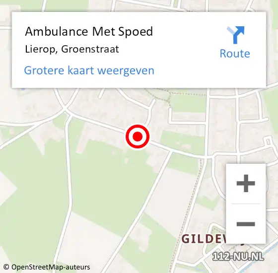 Locatie op kaart van de 112 melding: Ambulance Met Spoed Naar Lierop, Groenstraat op 8 augustus 2019 09:57