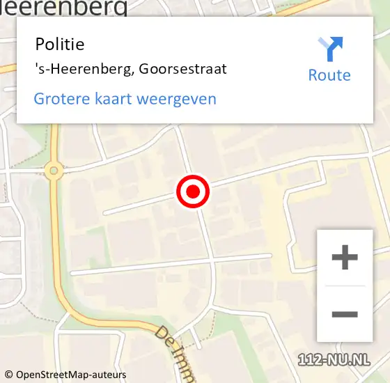 Locatie op kaart van de 112 melding: Politie 's-Heerenberg, Goorsestraat op 8 augustus 2019 13:49