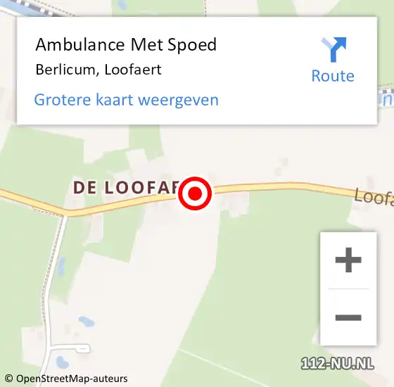 Locatie op kaart van de 112 melding: Ambulance Met Spoed Naar Berlicum, Loofaert op 8 augustus 2019 14:36