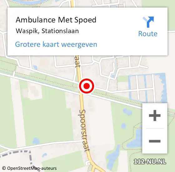 Locatie op kaart van de 112 melding: Ambulance Met Spoed Naar Waspik, Stationslaan op 8 augustus 2019 15:35