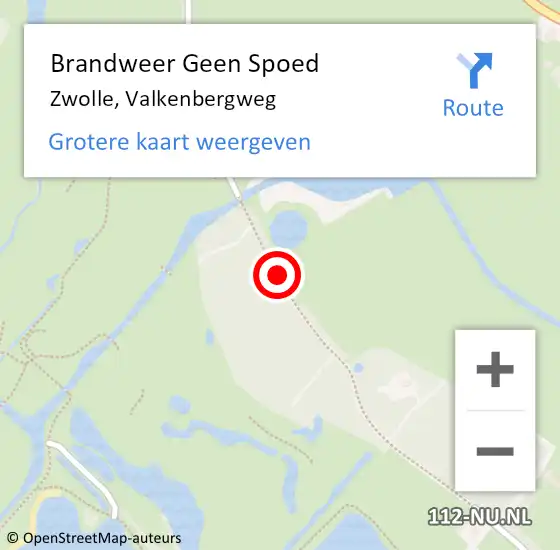 Locatie op kaart van de 112 melding: Brandweer Geen Spoed Naar Zwolle, Valkenbergweg op 8 augustus 2019 17:30