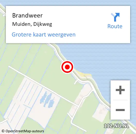 Locatie op kaart van de 112 melding: Brandweer Muiden, Dijkweg op 8 augustus 2019 17:53