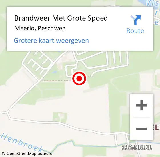 Locatie op kaart van de 112 melding: Brandweer Met Grote Spoed Naar Meerlo, Peschweg op 8 augustus 2019 18:13