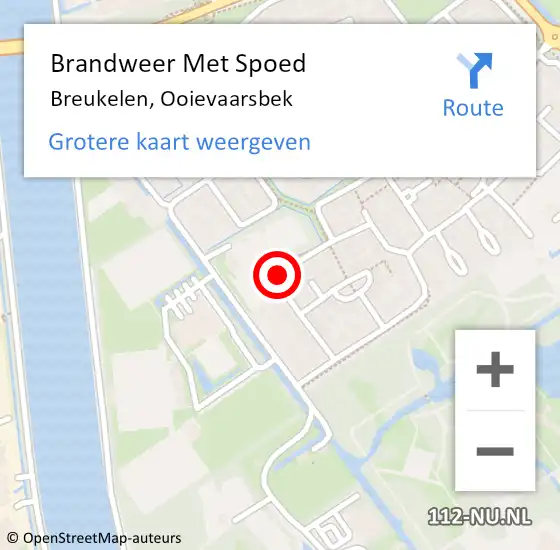 Locatie op kaart van de 112 melding: Brandweer Met Spoed Naar Breukelen, Ooievaarsbek op 8 augustus 2019 18:42