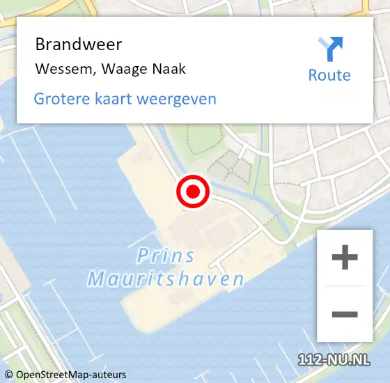 Locatie op kaart van de 112 melding: Brandweer Wessem, Waage Naak op 8 augustus 2019 19:16
