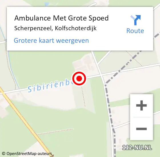 Locatie op kaart van de 112 melding: Ambulance Met Grote Spoed Naar Scherpenzeel, Kolfschoterdijk op 8 augustus 2019 20:20