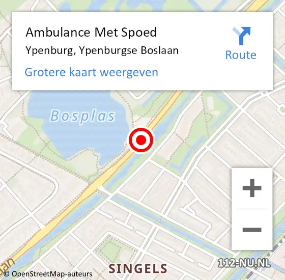 Locatie op kaart van de 112 melding: Ambulance Met Spoed Naar Ypenburg, Ypenburgse Boslaan op 8 augustus 2019 20:45