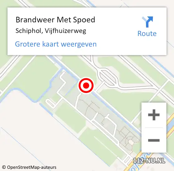 Locatie op kaart van de 112 melding: Brandweer Met Spoed Naar Schiphol, Vijfhuizerweg op 8 augustus 2019 21:46