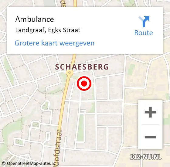 Locatie op kaart van de 112 melding: Ambulance Landgraaf, Egks Straat op 10 april 2014 08:31