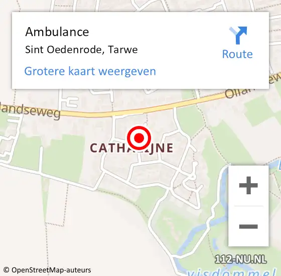 Locatie op kaart van de 112 melding: Ambulance Sint Oedenrode, Tarwe op 9 augustus 2019 12:03