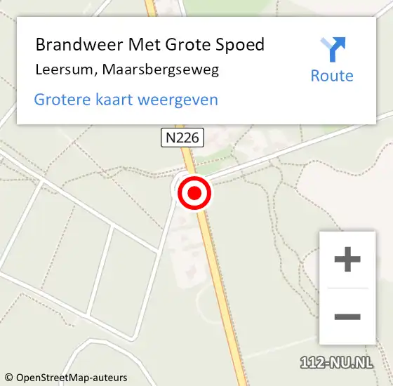 Locatie op kaart van de 112 melding: Brandweer Met Grote Spoed Naar Leersum, Maarsbergseweg op 9 augustus 2019 13:37