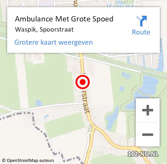 Locatie op kaart van de 112 melding: Ambulance Met Grote Spoed Naar Waspik, Spoorstraat op 9 augustus 2019 14:51