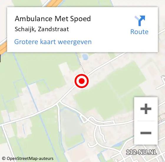 Locatie op kaart van de 112 melding: Ambulance Met Spoed Naar Schaijk, Zandstraat op 9 augustus 2019 16:39