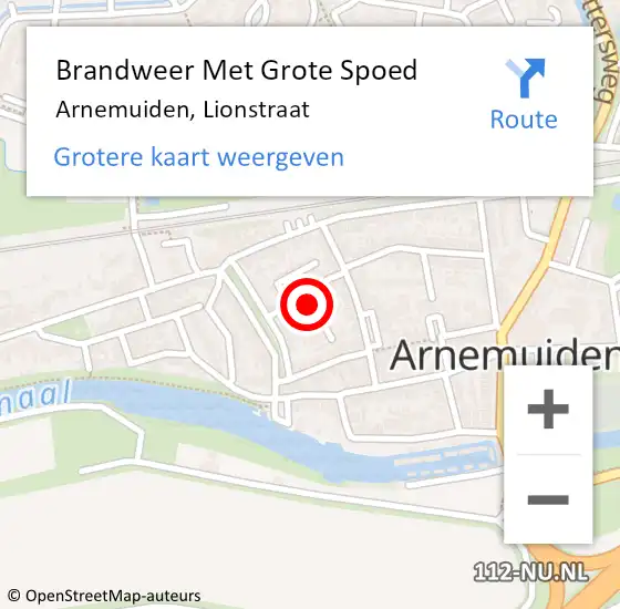 Locatie op kaart van de 112 melding: Brandweer Met Grote Spoed Naar Arnemuiden, Lionstraat op 9 augustus 2019 17:05