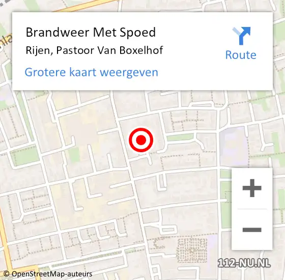 Locatie op kaart van de 112 melding: Brandweer Met Spoed Naar Rijen, Pastoor Van Boxelhof op 9 augustus 2019 17:10