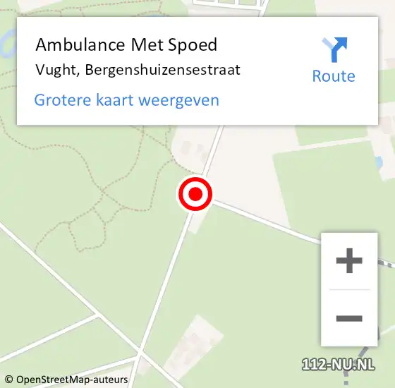 Locatie op kaart van de 112 melding: Ambulance Met Spoed Naar Vught, Bergenshuizensestraat op 9 augustus 2019 17:17