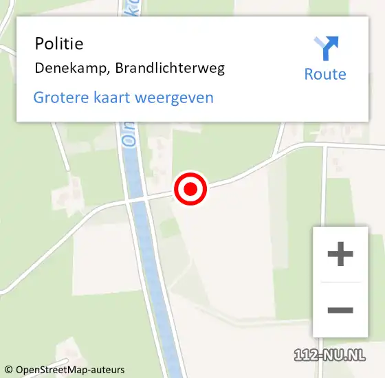 Locatie op kaart van de 112 melding: Politie Denekamp, Brandlichterweg op 9 augustus 2019 17:18