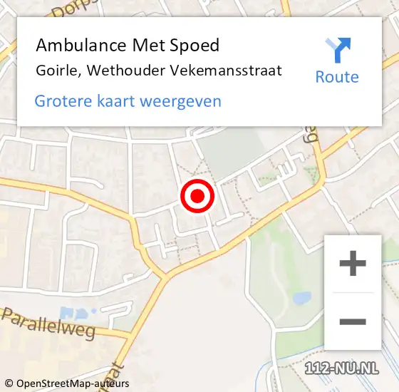 Locatie op kaart van de 112 melding: Ambulance Met Spoed Naar Goirle, Wethouder Vekemansstraat op 9 augustus 2019 17:20