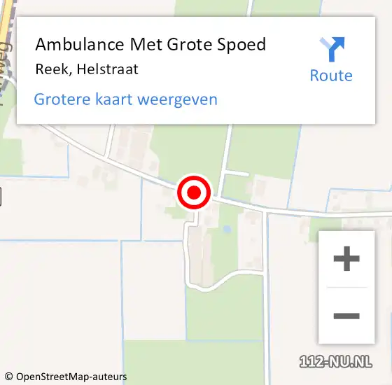 Locatie op kaart van de 112 melding: Ambulance Met Grote Spoed Naar Reek, Helstraat op 9 augustus 2019 18:25