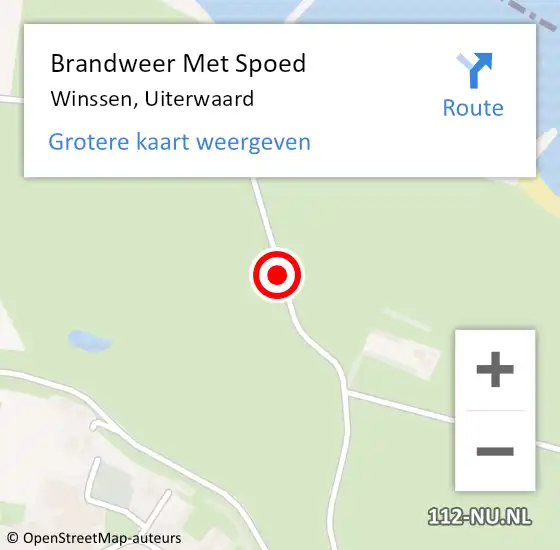 Locatie op kaart van de 112 melding: Brandweer Met Spoed Naar Winssen, Uiterwaard op 9 augustus 2019 21:52