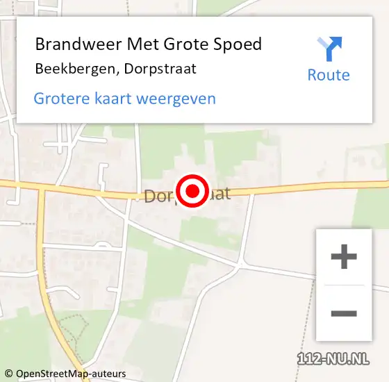 Locatie op kaart van de 112 melding: Brandweer Met Grote Spoed Naar Beekbergen, Dorpstraat op 10 augustus 2019 09:38