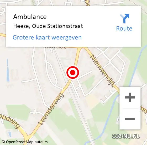 Locatie op kaart van de 112 melding: Ambulance Heeze, Oude Stationsstraat op 10 augustus 2019 11:31